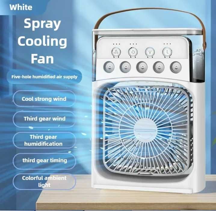 Вентилятор с функцией увлажнения воздуха Air Cooler Fan USB LED подсве