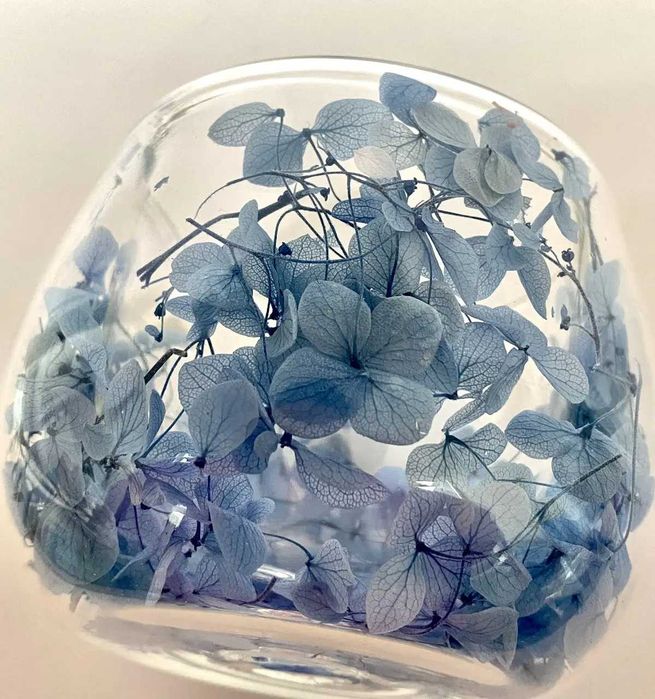 Чашка з подвійним дном із блакитними сухоцвітами, 300 мл