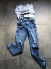 Reserved spodnie jeans z dziurami