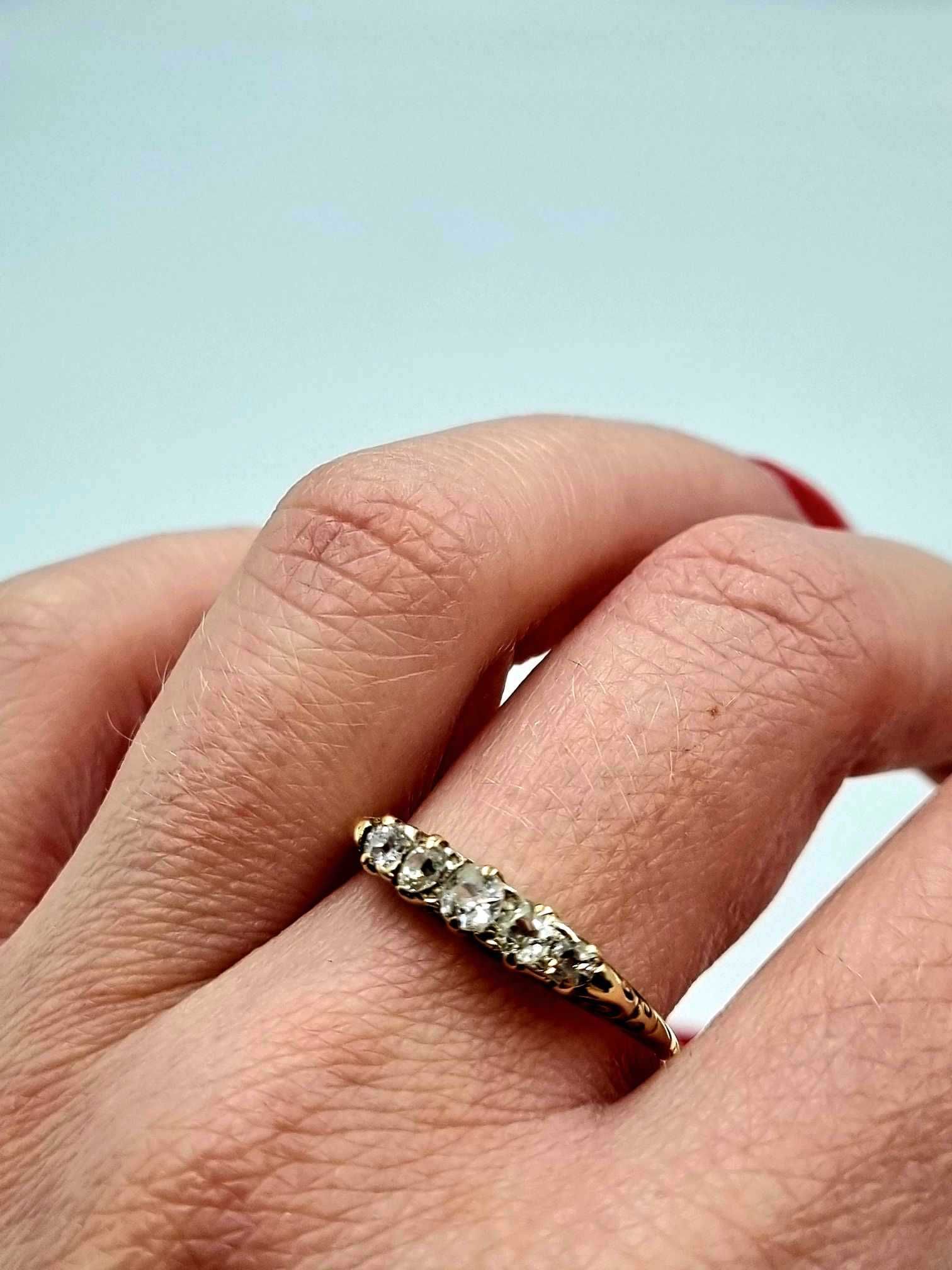 Pierścionek z diamentami 750 ! 0,53ct stary slif