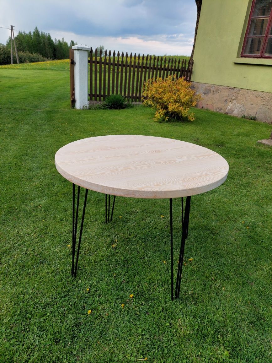 Stolik/Stół okrągły z metalowymi nogami