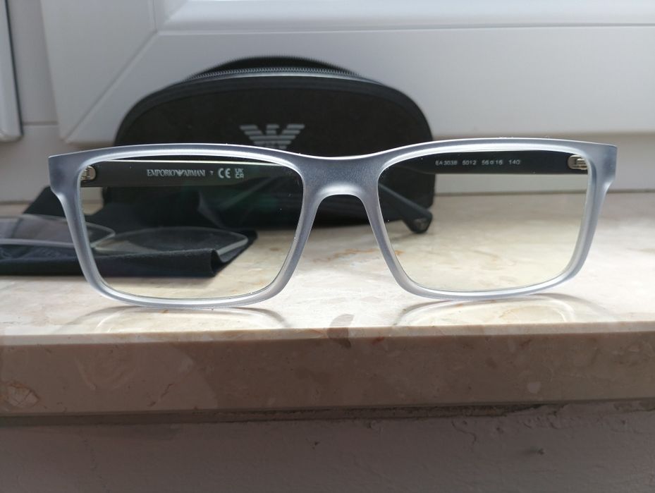 Okulary Emporio Armani z blue blocker zerówki