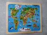 Drewniane puzzle mapa świata
