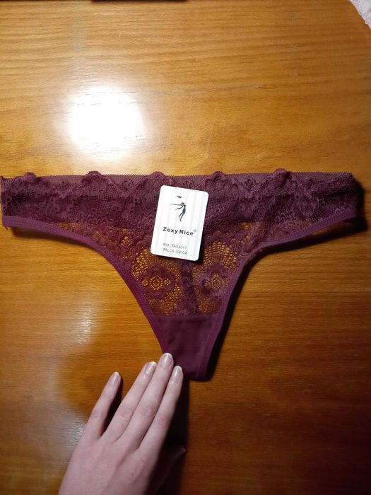 Cuequinhas fio dental em renda bordeaux, Tamanho Único, Zexy Nice