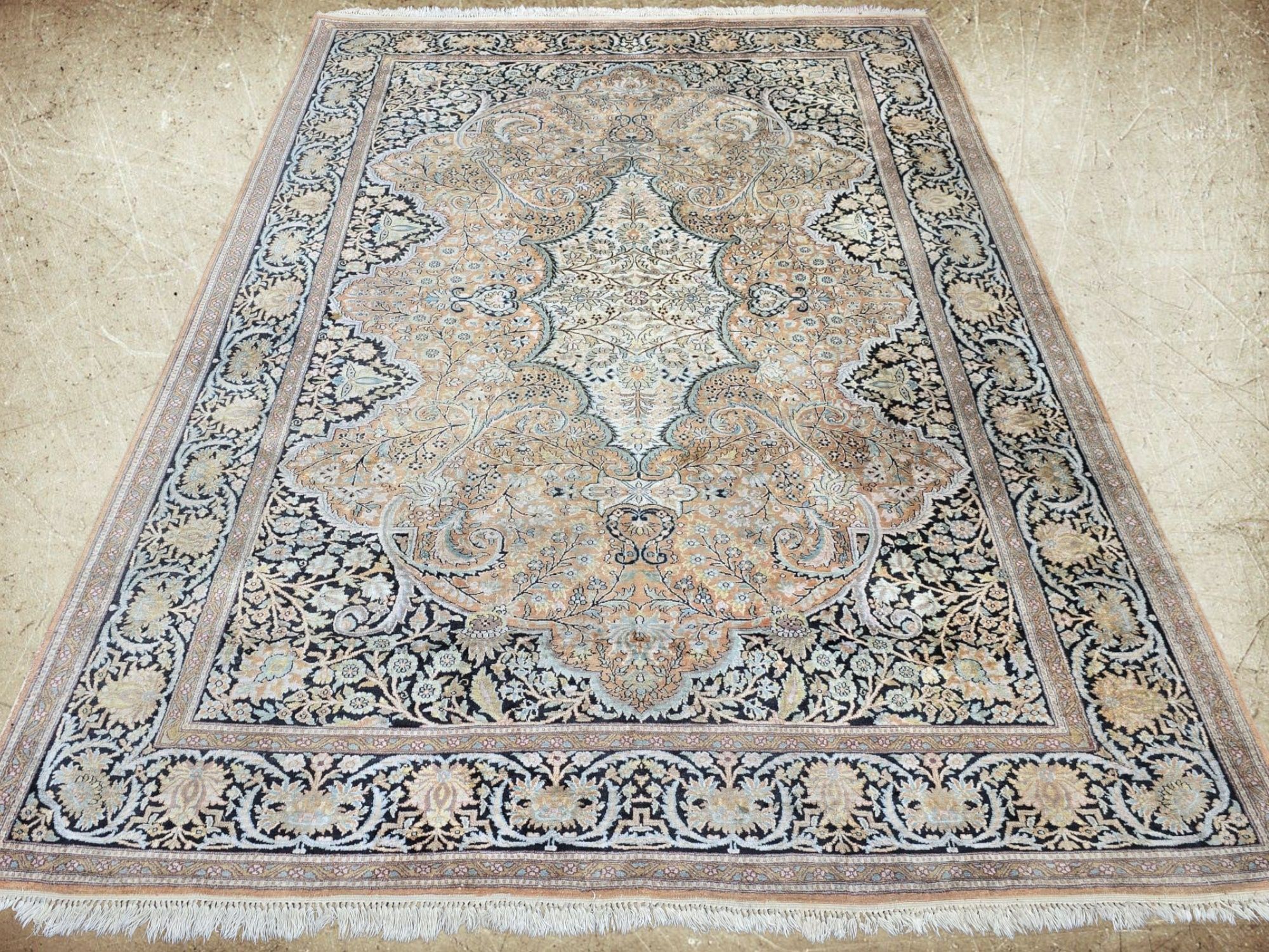 Qom - Ghoum - Perski jedwabny dywan - Rękodzieło z jedwabiu  215 x 310