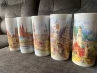 Kubki porcelanowe ręcznie malowane Stare Miasta Europy