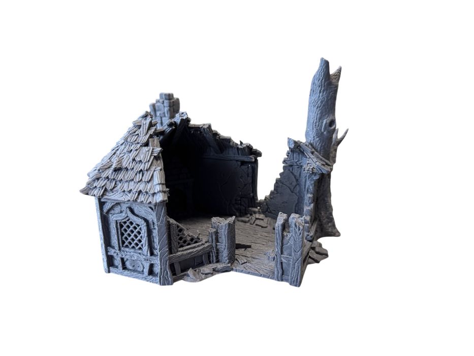 Zrujnowana chata alchemika, druk 3D do gier bitewnych