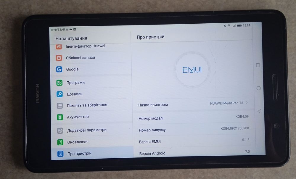 Планшет на sim card Huawei діагональ 7 робочий