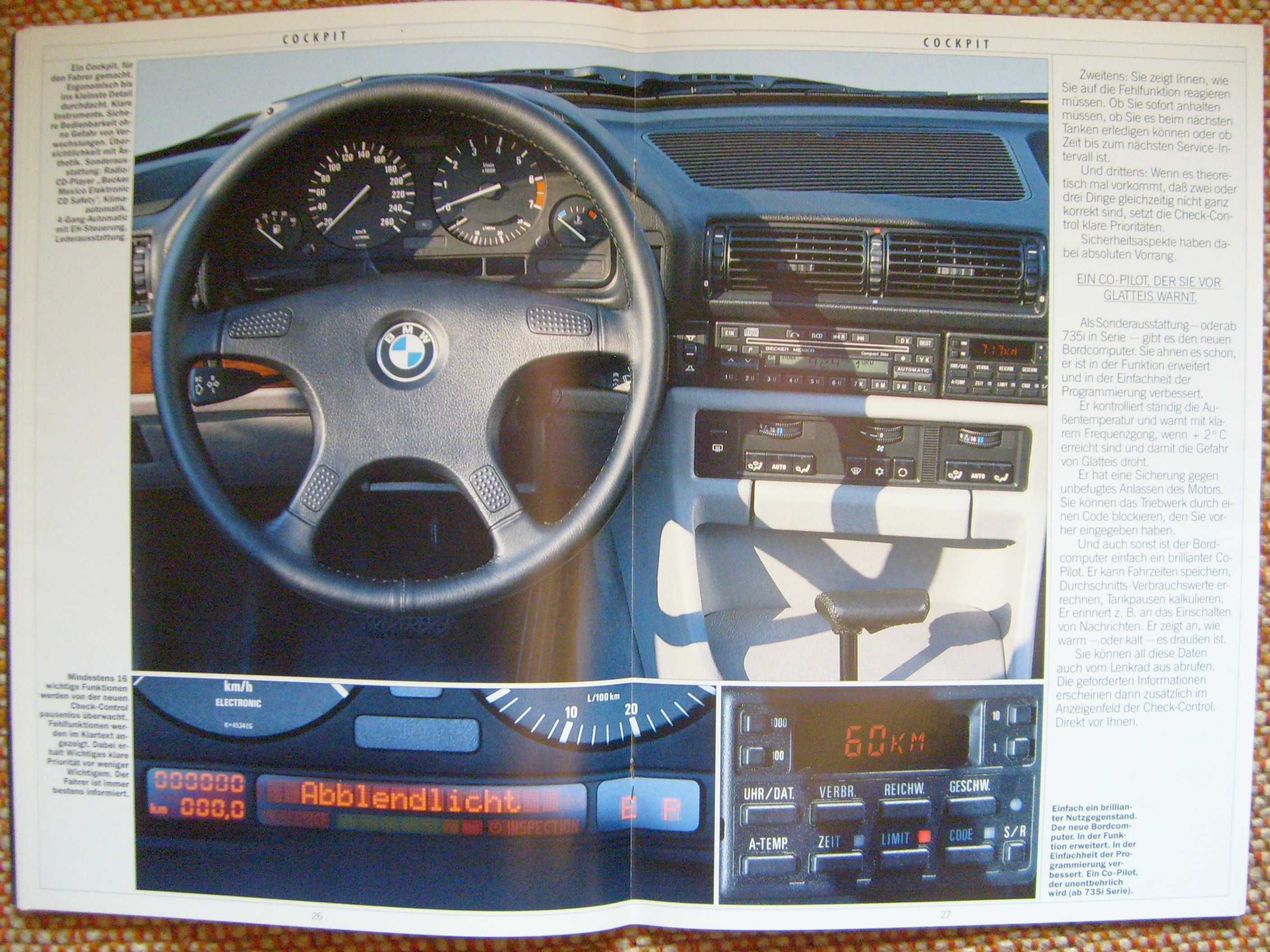 BMW 7 E32 - 730i 735i 735iL * prospekt 48 str. PIERWSZE WYDANIE 1986 !