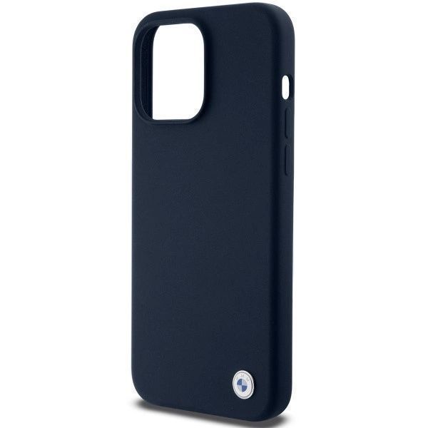 Etui Bmw Silicone Metal Logo Na Iphone 15 Pro Max - Granatowe