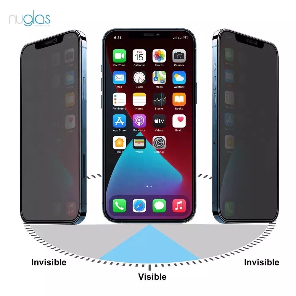 Антишпион Премум Защитное стекло Nuglas iPhone 15 Pro Max
