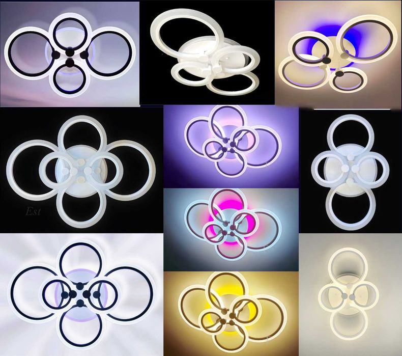 светодиодная люстра светильник ромбы квадраты  лед с пультом диммер