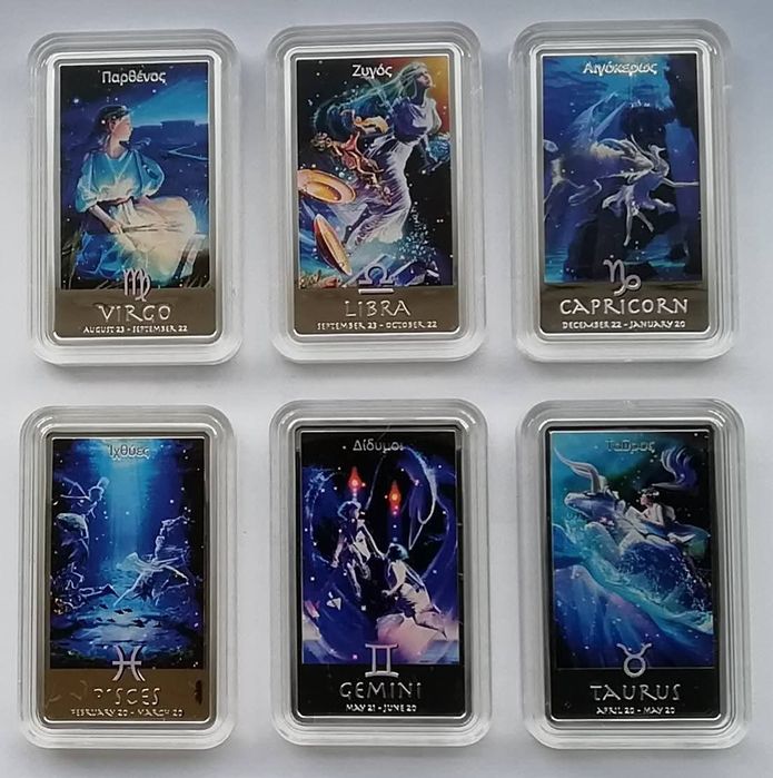 Ніуе 2 долара 2011-2012 р. Монети на тему гороскопи! СРІБЛО. ПРУФ.