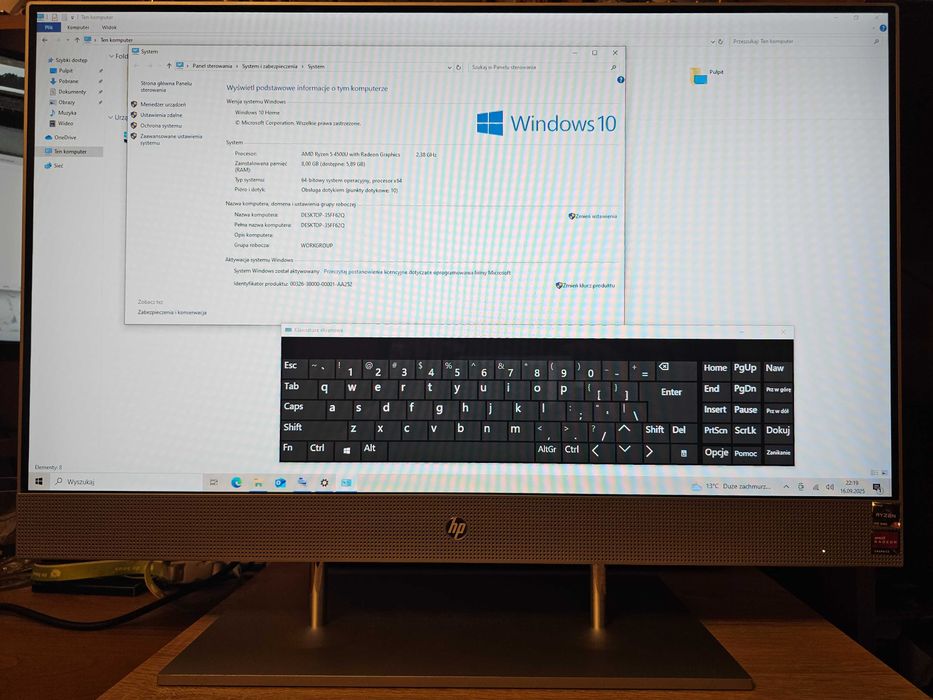 Komputer HP All-in-One PC = dotykowy ekran 27 cali
