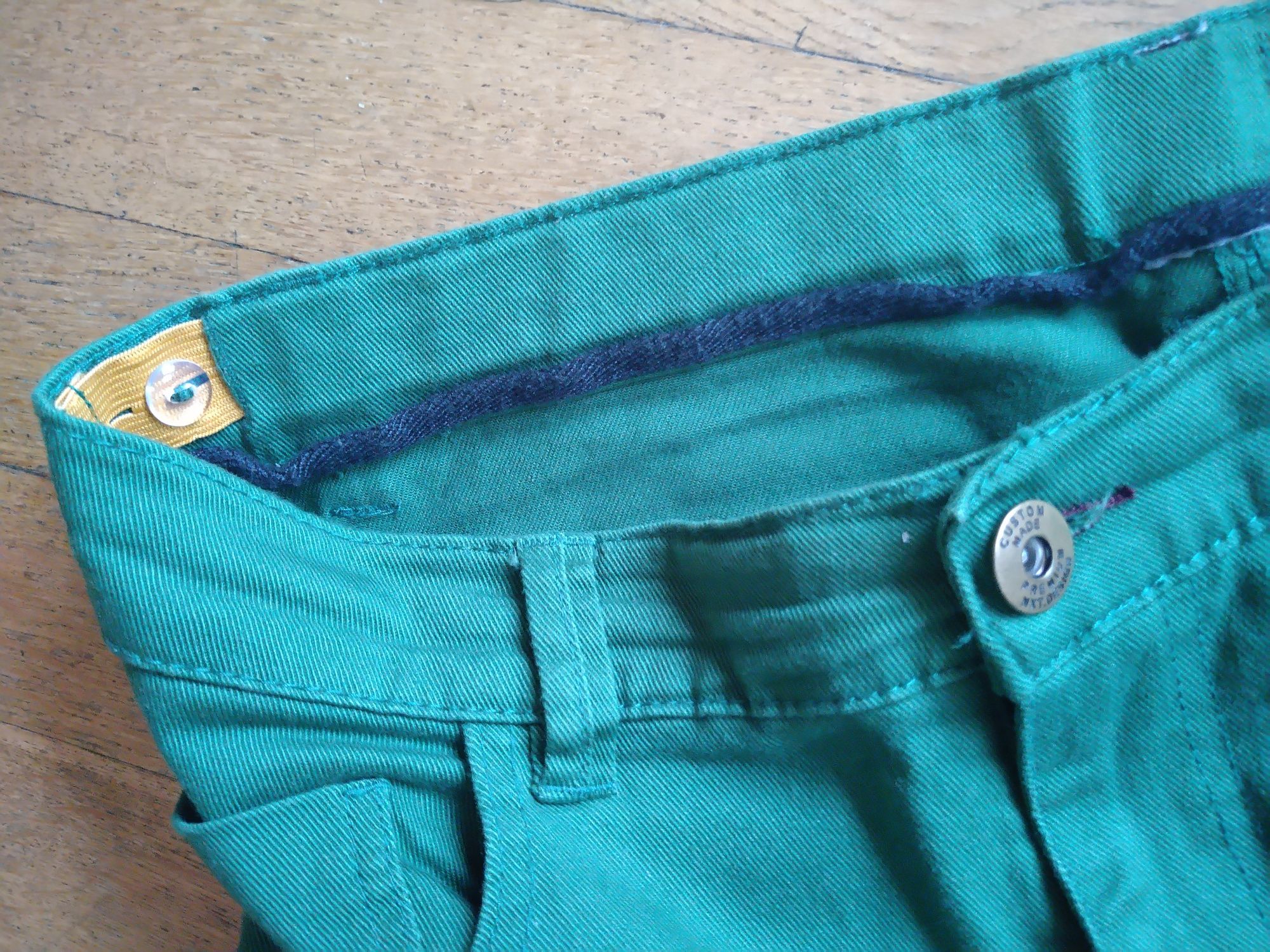 Spodnie ciążowe jeansowe zielone