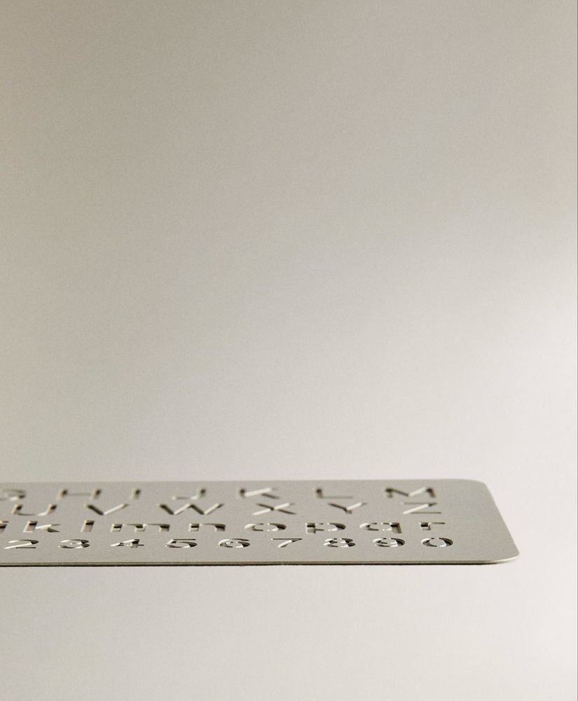 Régua Metal Abecedário Papelaria Zara Home NOVO