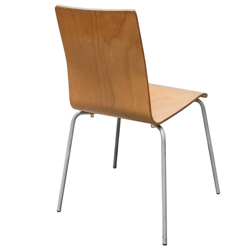 Krzesło ze sklejki stelaż metalowy w kolorze szarym bistro 85x40x50 cm