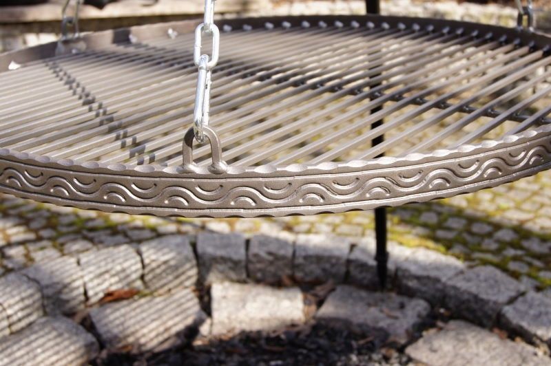 Zdobiony stalowy kuty ruszt do grilla 60 cm okrągły - ES-ER