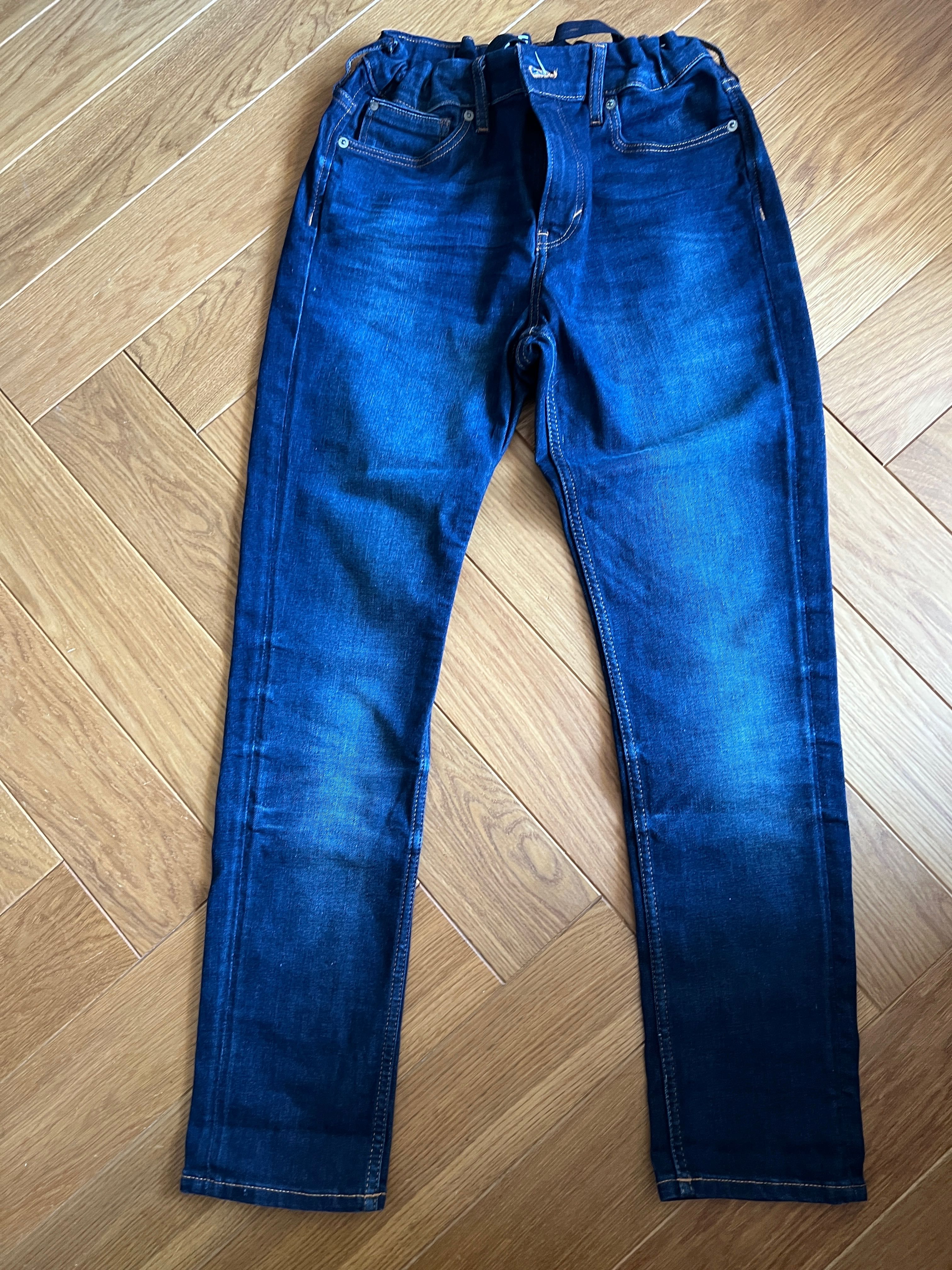 H&M granatowe spodnie jeansy 158 super stretch