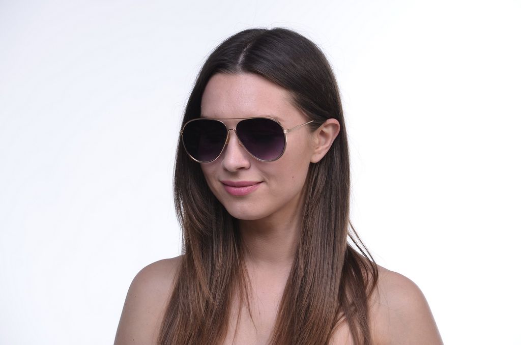 Женские солнцезащитные очки капли 18025b-g 100% защита + футляр