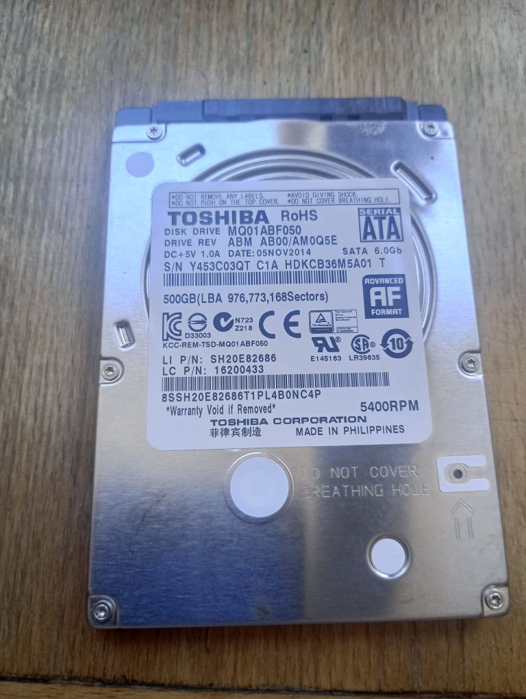 Dysk twardy Toshiba Sata 500GB 5400 RPM HDD