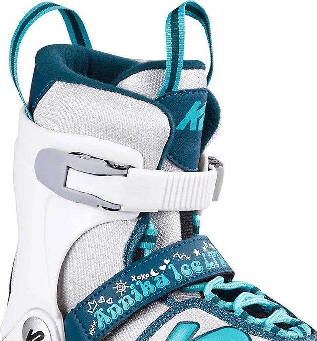 K2 Łyżwy dziewczęce Annika Ice Ltd, białe - niebieskie,