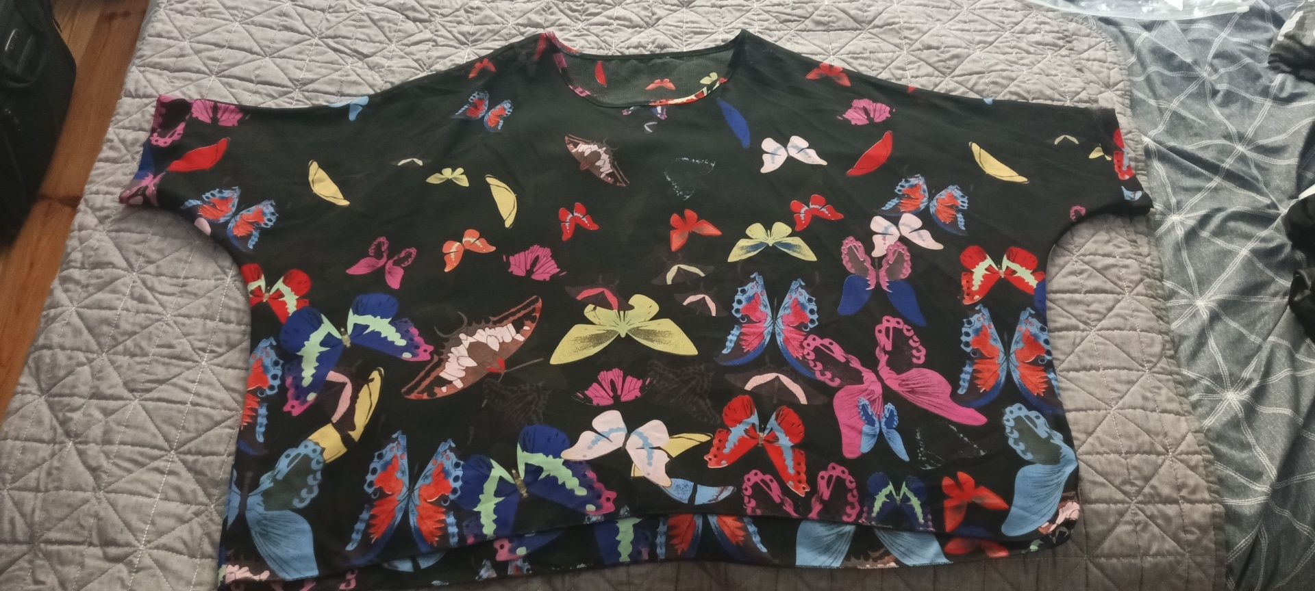 Bluzka nietoperz przezroczysta oversize