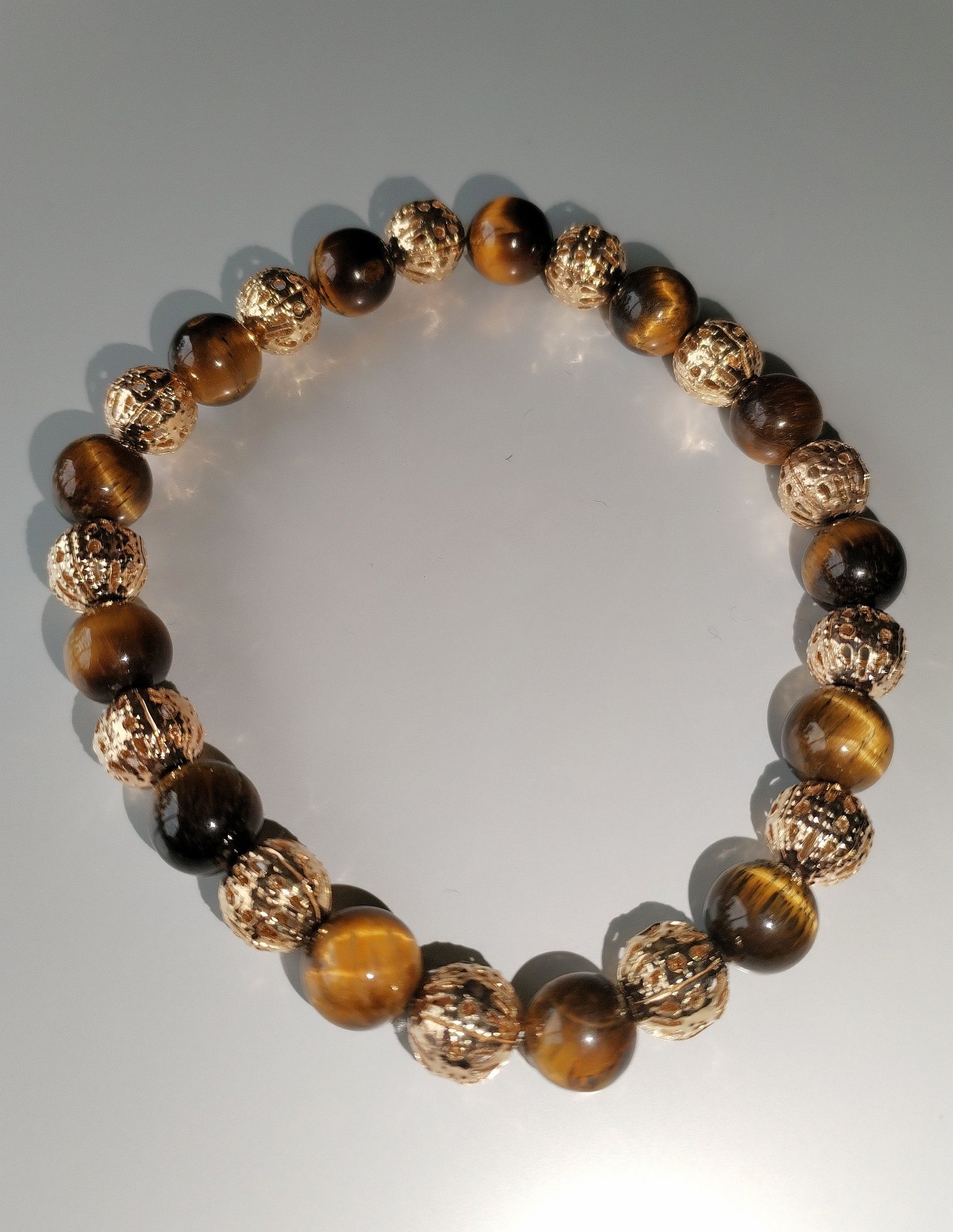 Pulseiras semi preciosas olho de tigre e olho de boi