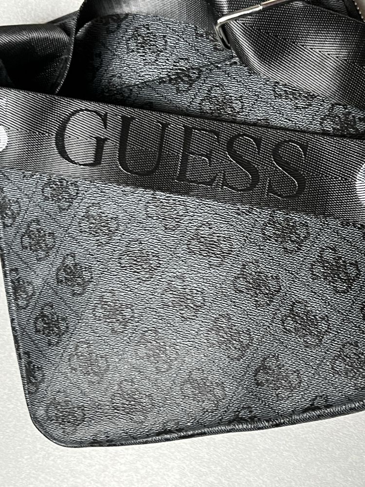 Сумка GUESS VEZZOLO SMART чорна якісна брендова чоловіча барсетка