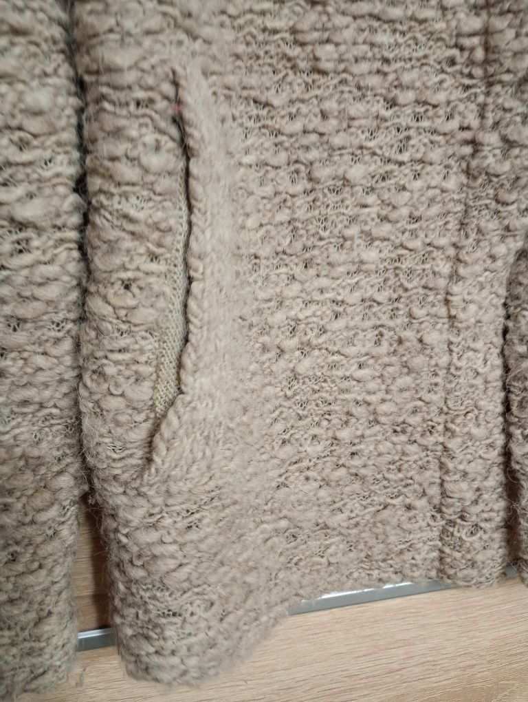 Żakiet, ala wełna, jasnobrązowy, M/L, bluza/ sweter