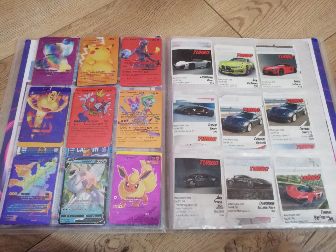 Album piłkarski z kartami piłkarskimi i pokemon