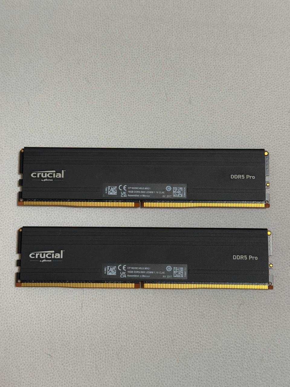 Оперативна памʼять Crucial Pro DDR5 DIMM Kit 32GB 5600MHz CL46 XMP 3.0