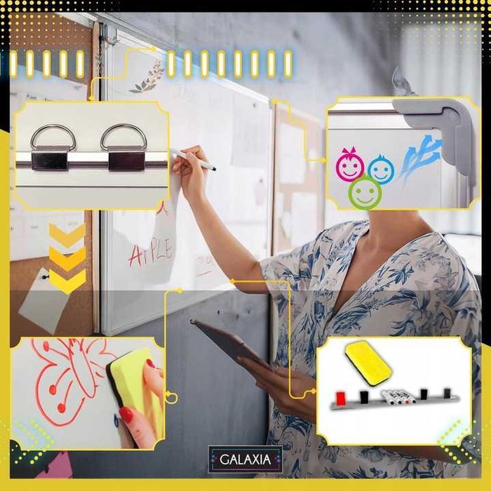 Tablica Magnetyczna Suchościeralna 60x40 Dla Dzieci Na Ścianę Biała