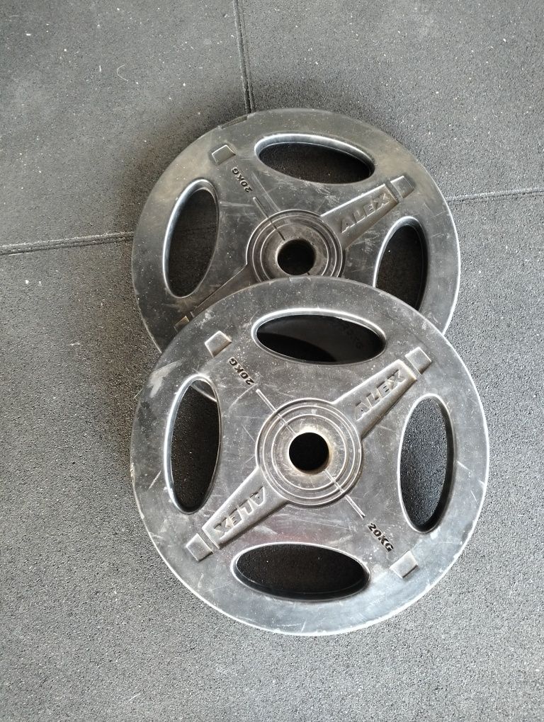 Discos 20kg borracha para barra olímpica