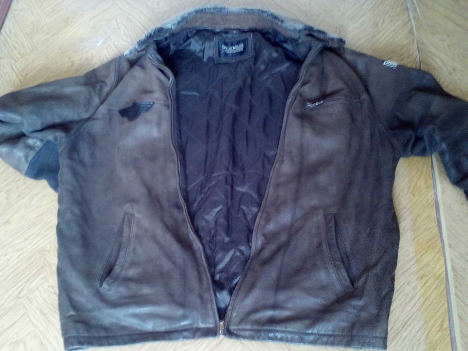 Куртка байкерская кожаная, утепленная, с Германии.(р. 50/2 - XXL ).