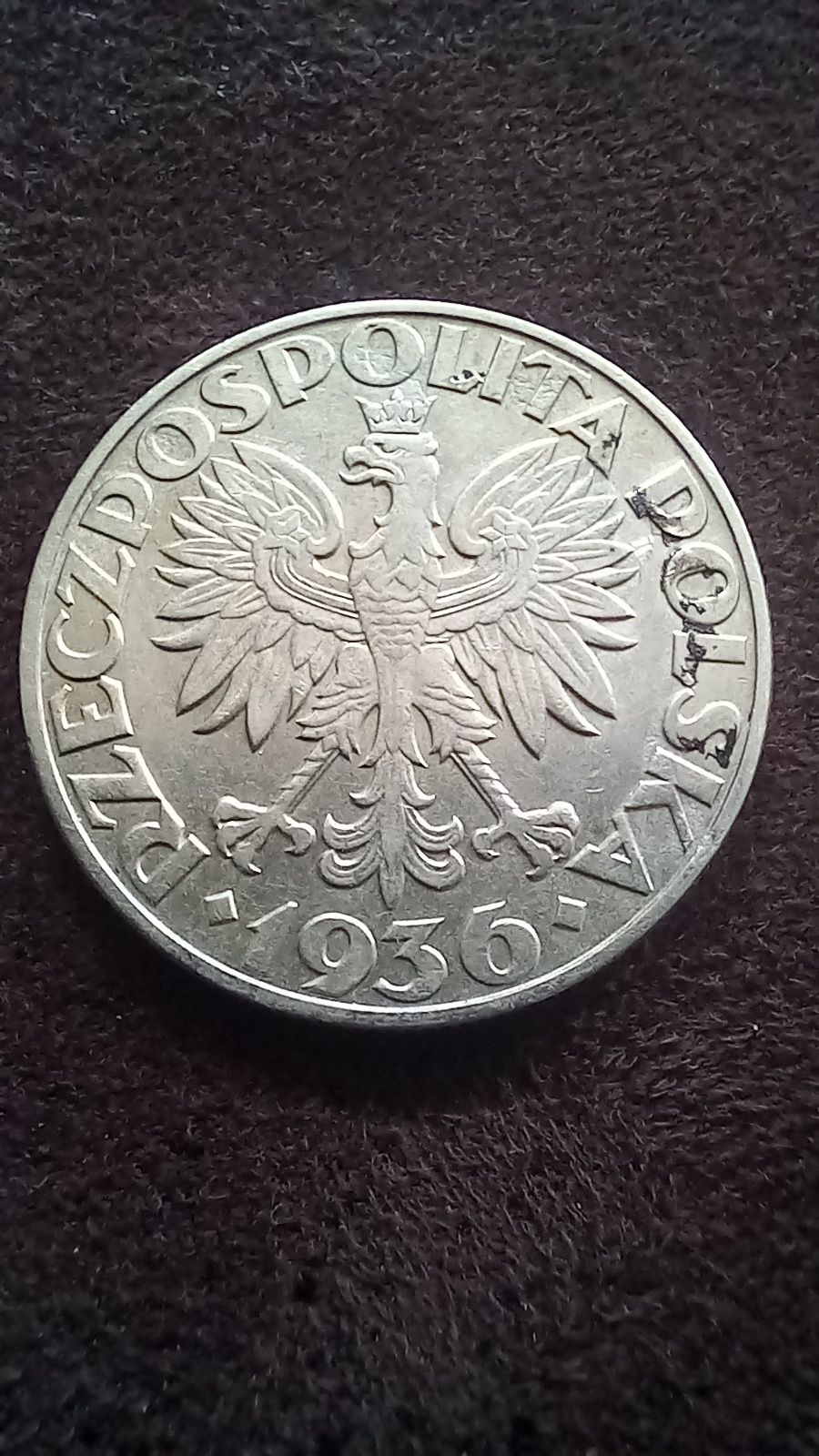 5 złotych żaglowiec 1936 srebro