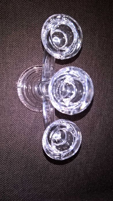 szklany świecznik three-head style