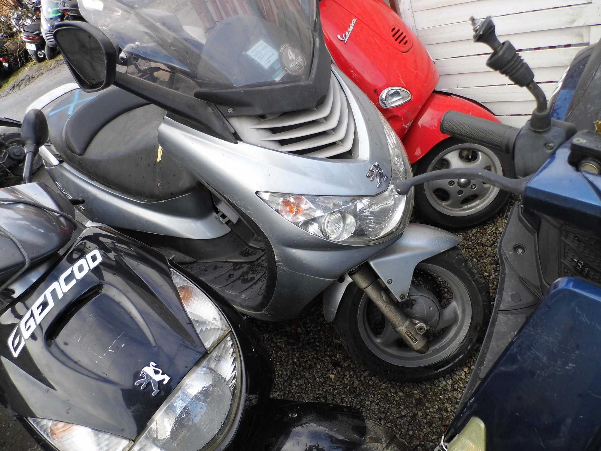 PEUGEOT ELYSTAR 125 EFI silnik czesci wtrysk iskrownik szyba 3 szt.