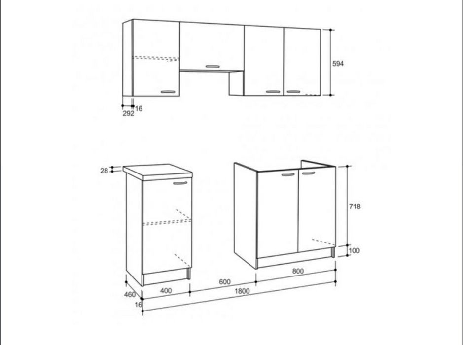Кухня модульная. Комплект 1.8м дуб сонома