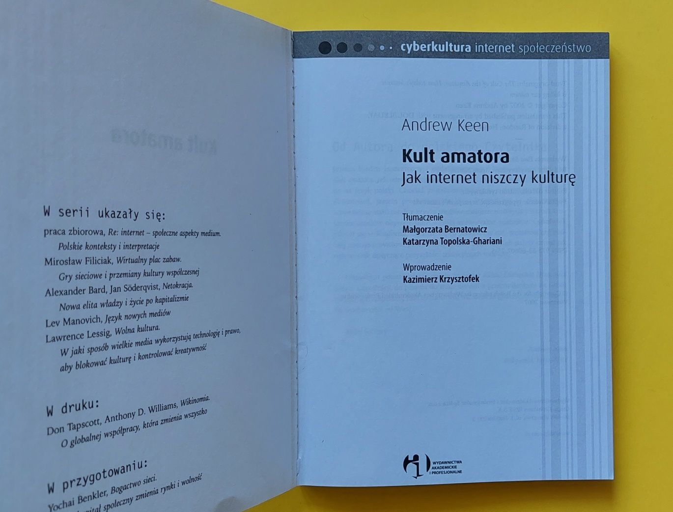 Kult amatora Jak internet niszczy kulturę Andrew Keen Socjologia