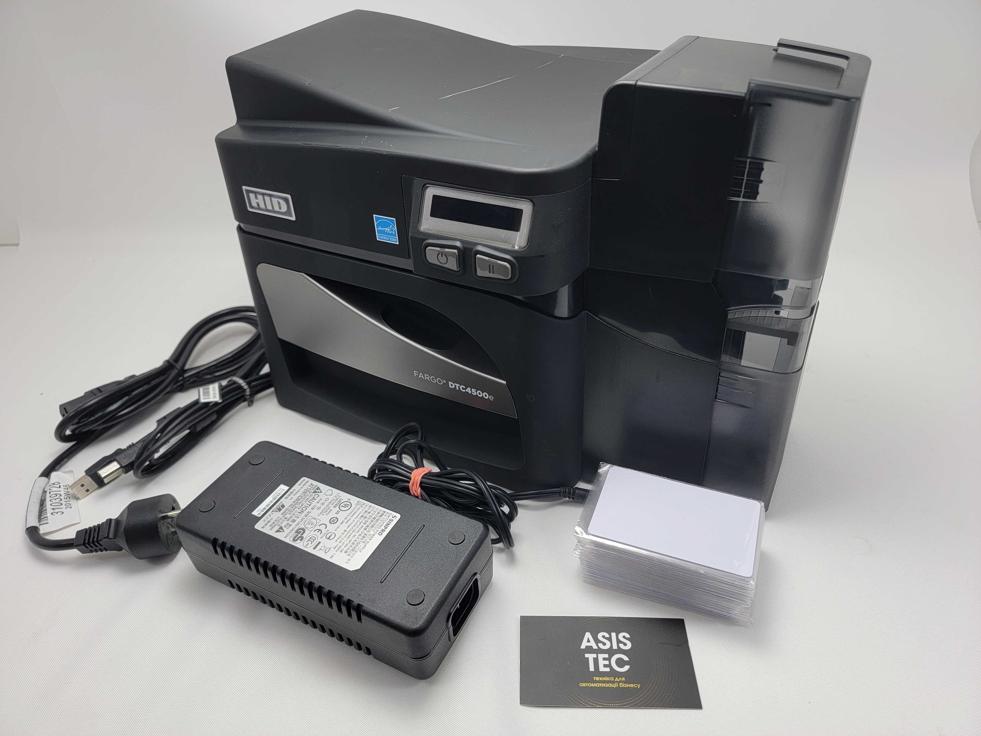 FARGO HID DTC4500e принтер пластикових карт 1сторонній, пробіг 1310 к.