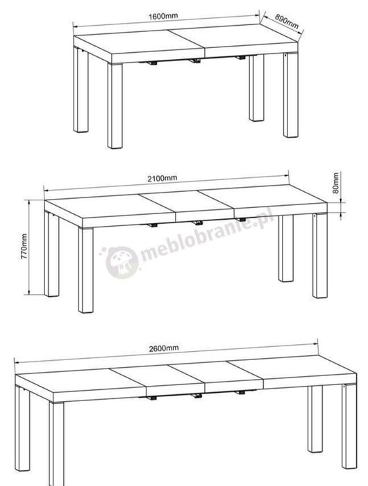Meble salon jadalnia - narożnik + stół + krzesła