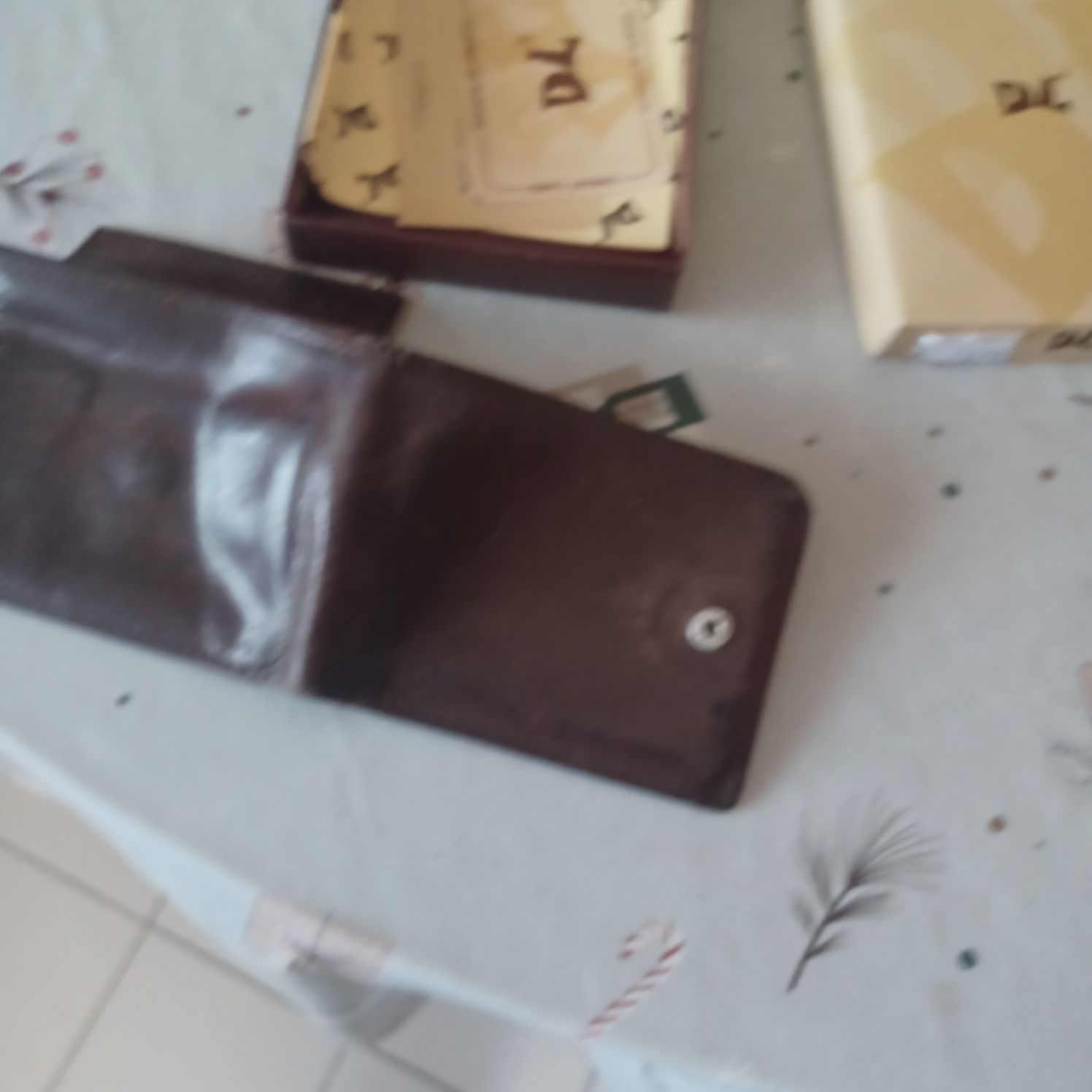 Carteira castanha em pele