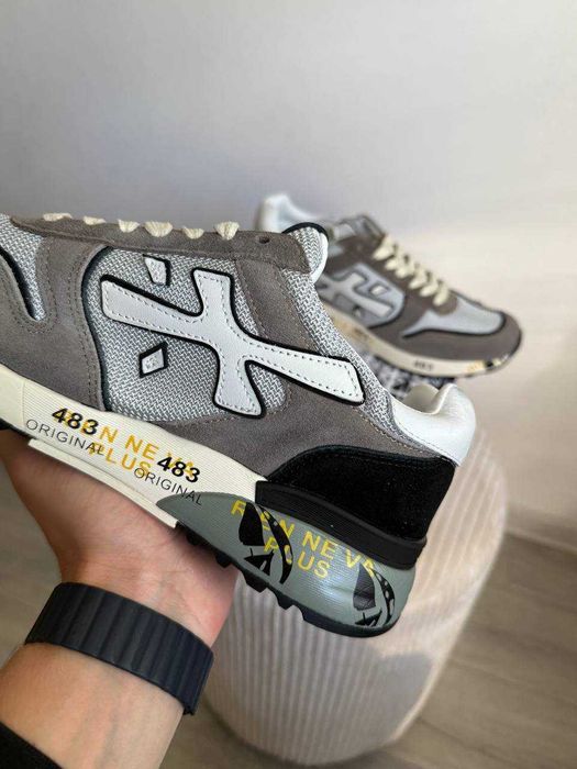 ‼️Оригинал Premiata Grey Black White кроссовки мужские новые замшевые