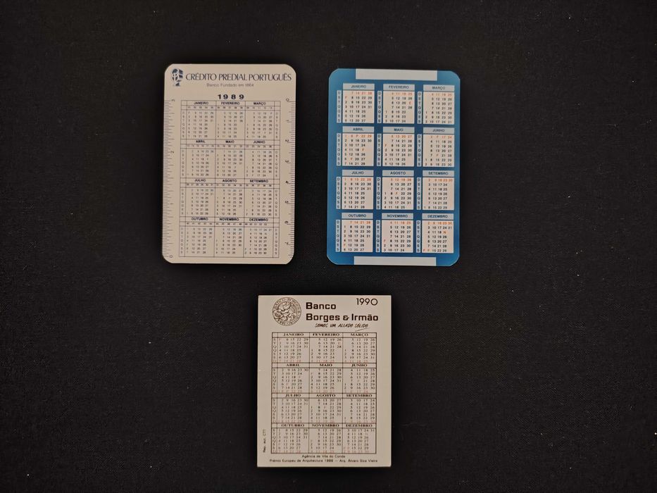 9 calendários de Bancos anos 80 e 90