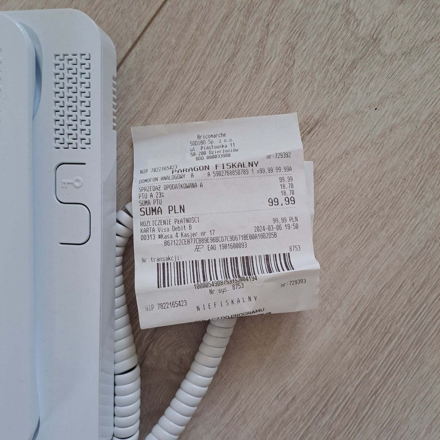 Domofon nieużywany Cyfral Smart 5p biały