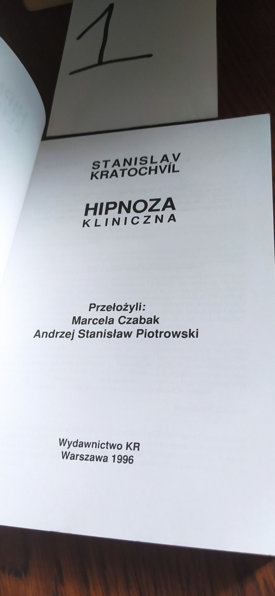 Hipnoza Kliniczna Stanislav Kratochvil