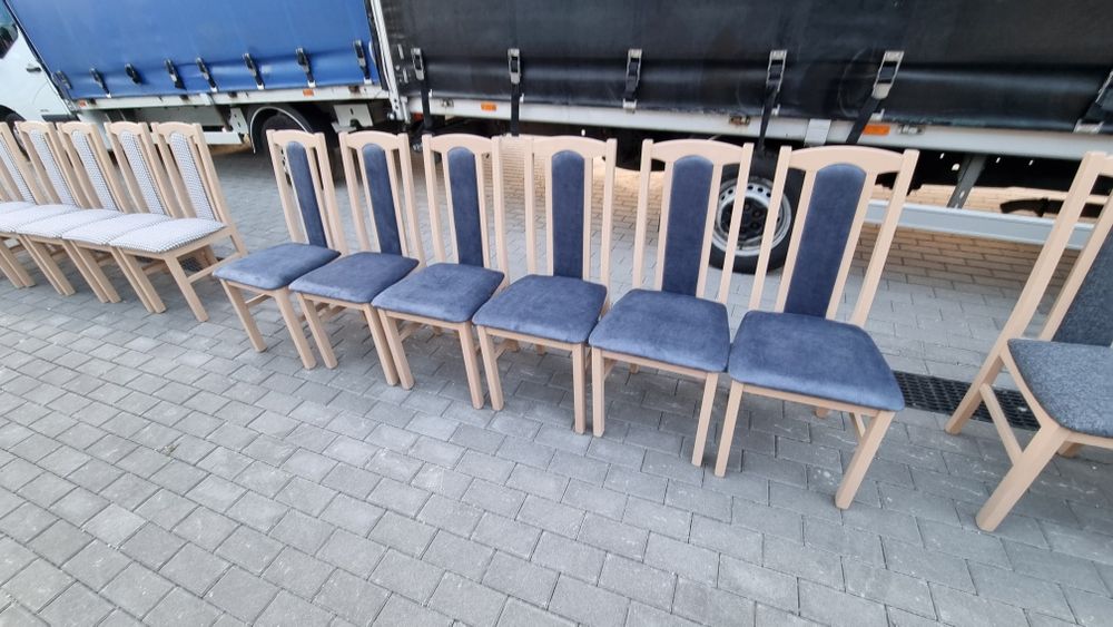 Nowe: Stół 80x140/180 + 6 krzeseł, sonoma+metaliczny granat, dostawaPL