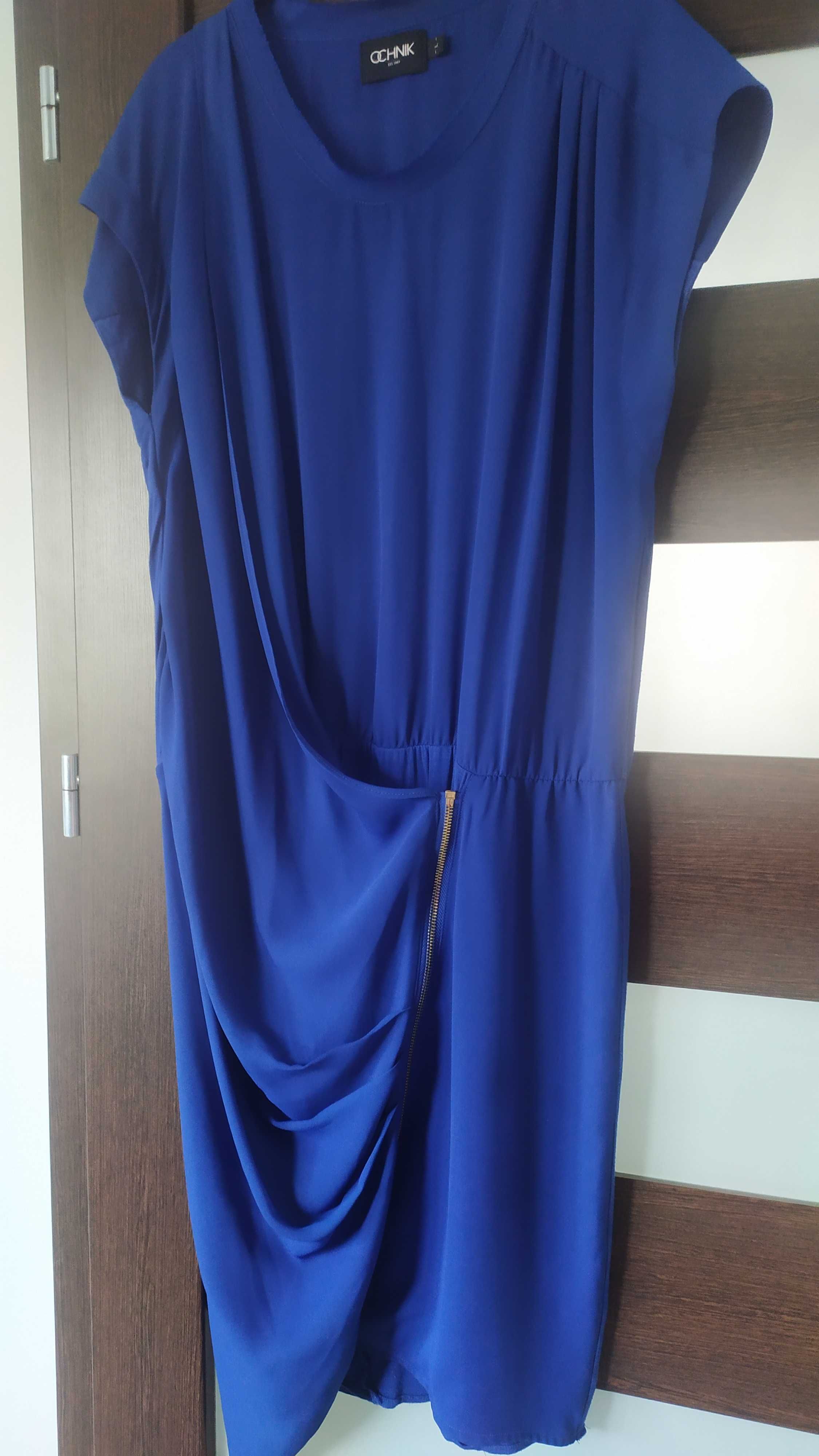 Sukienka Ochnik r. L- sliczny kobaltowy kolor- stan idealny