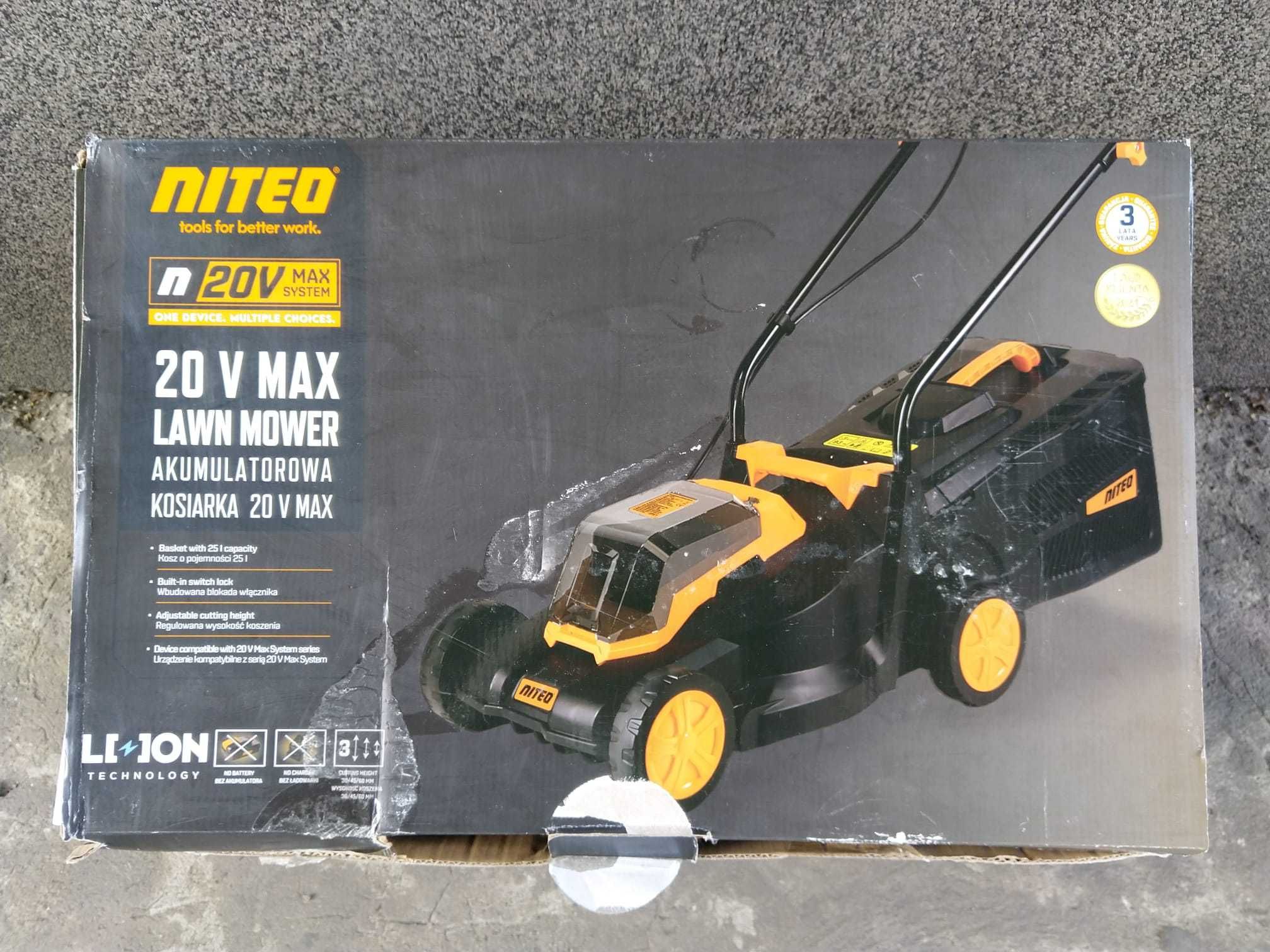 NOWA Kosiarka Akumulatorowa Max 20 V z Koszem 25L NITEO